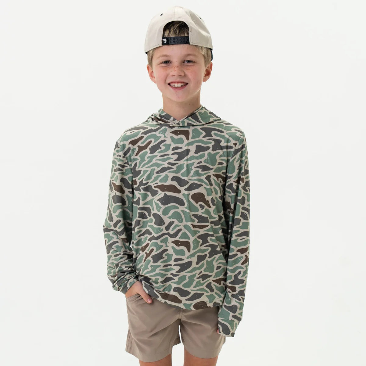 Burlebo Youth Performance Hoodie-Retro Duck Camo