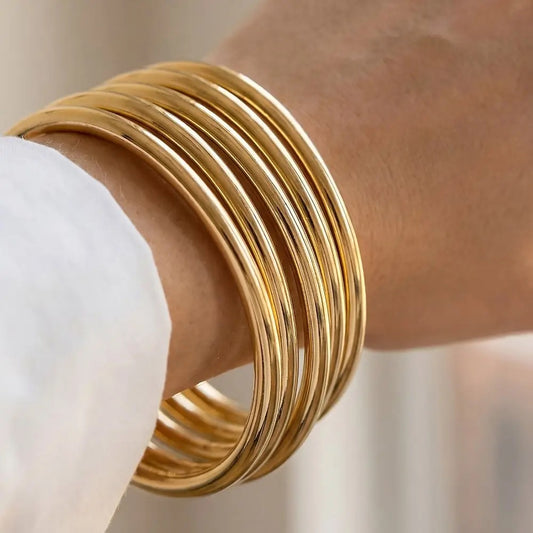 Set of 5 Gold Bangle Bracelet