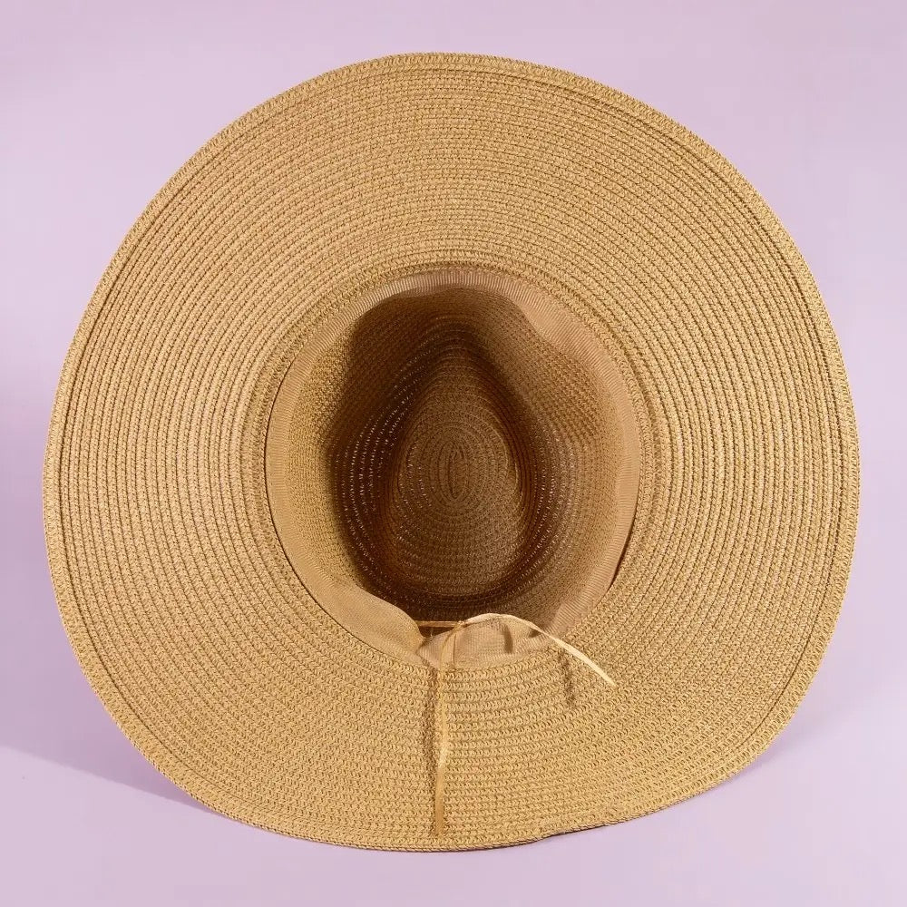 Beaded Cowrie Shell Straw Hat