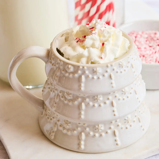 Sculpted White Tree Mug