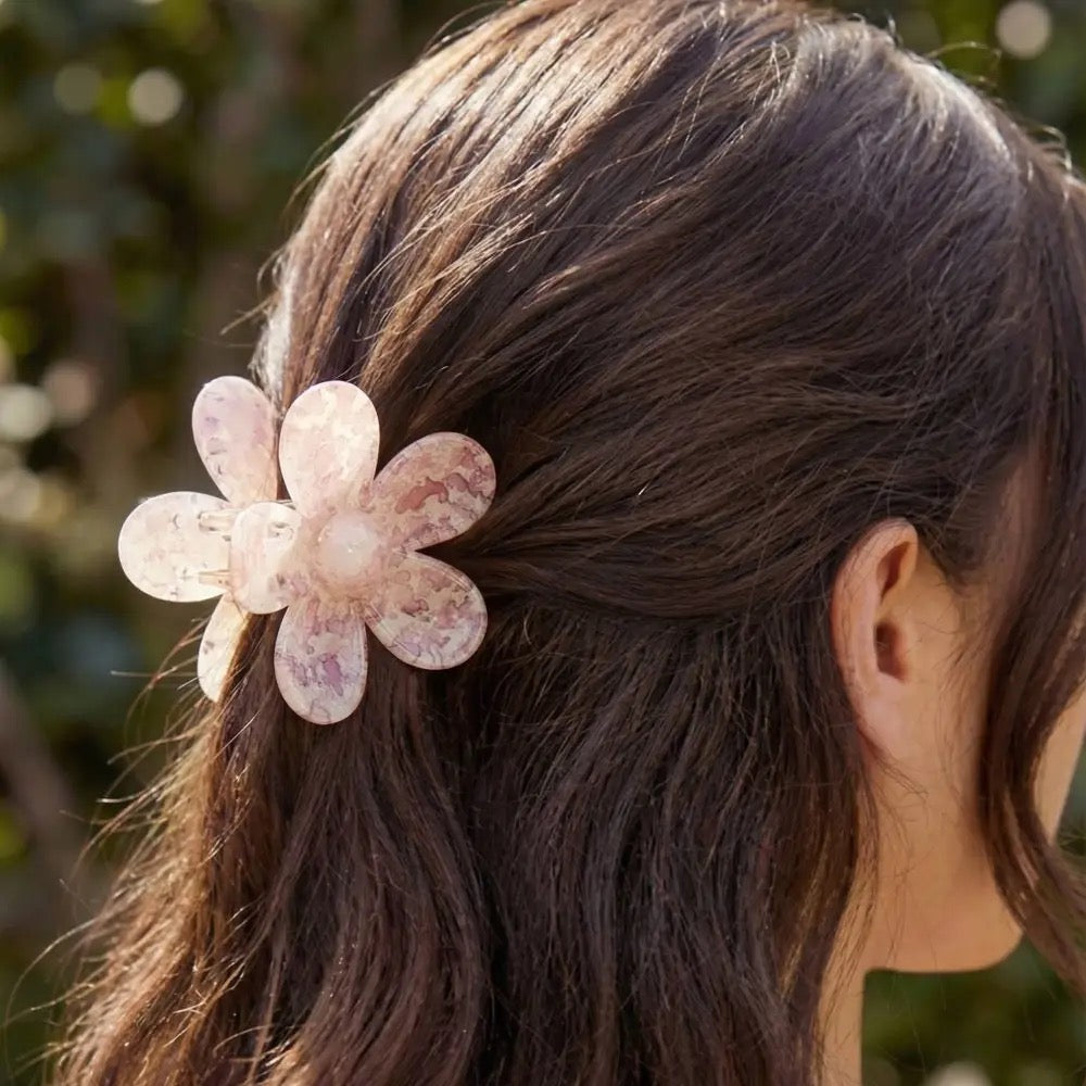 Splatter Print Flower Hair Clip