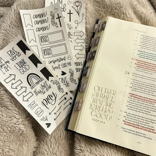 Clear Bible Study Journal Stickers