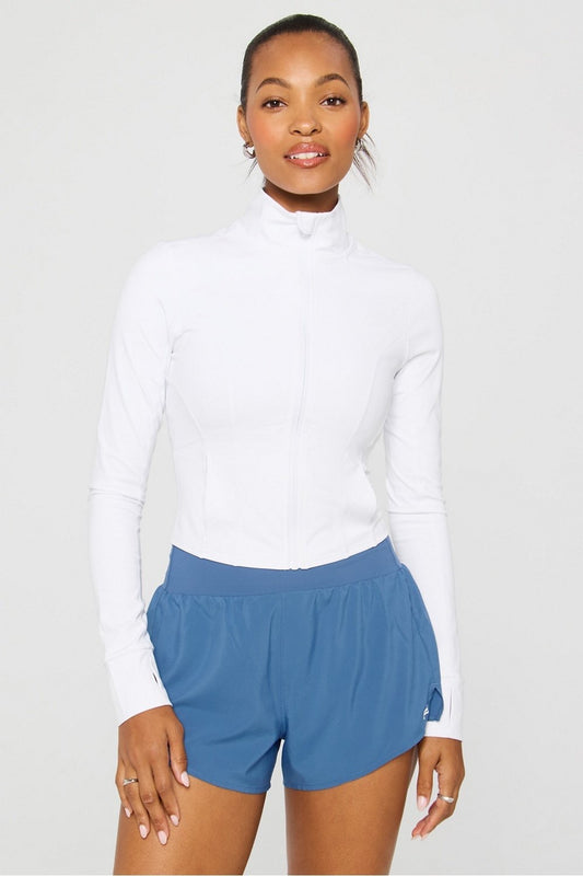 Fabletics Perfect Storm Cropped Train Jacket-White