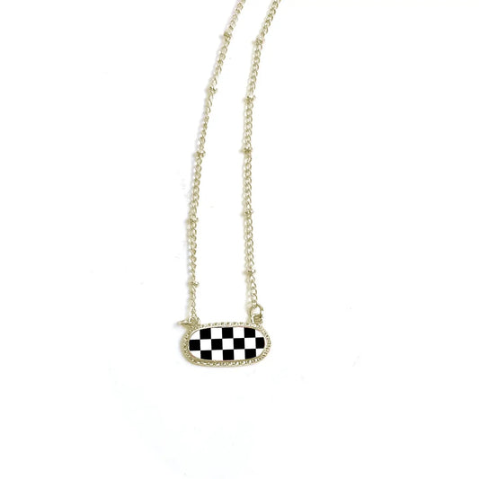 Checkerboard Necklace - Gold