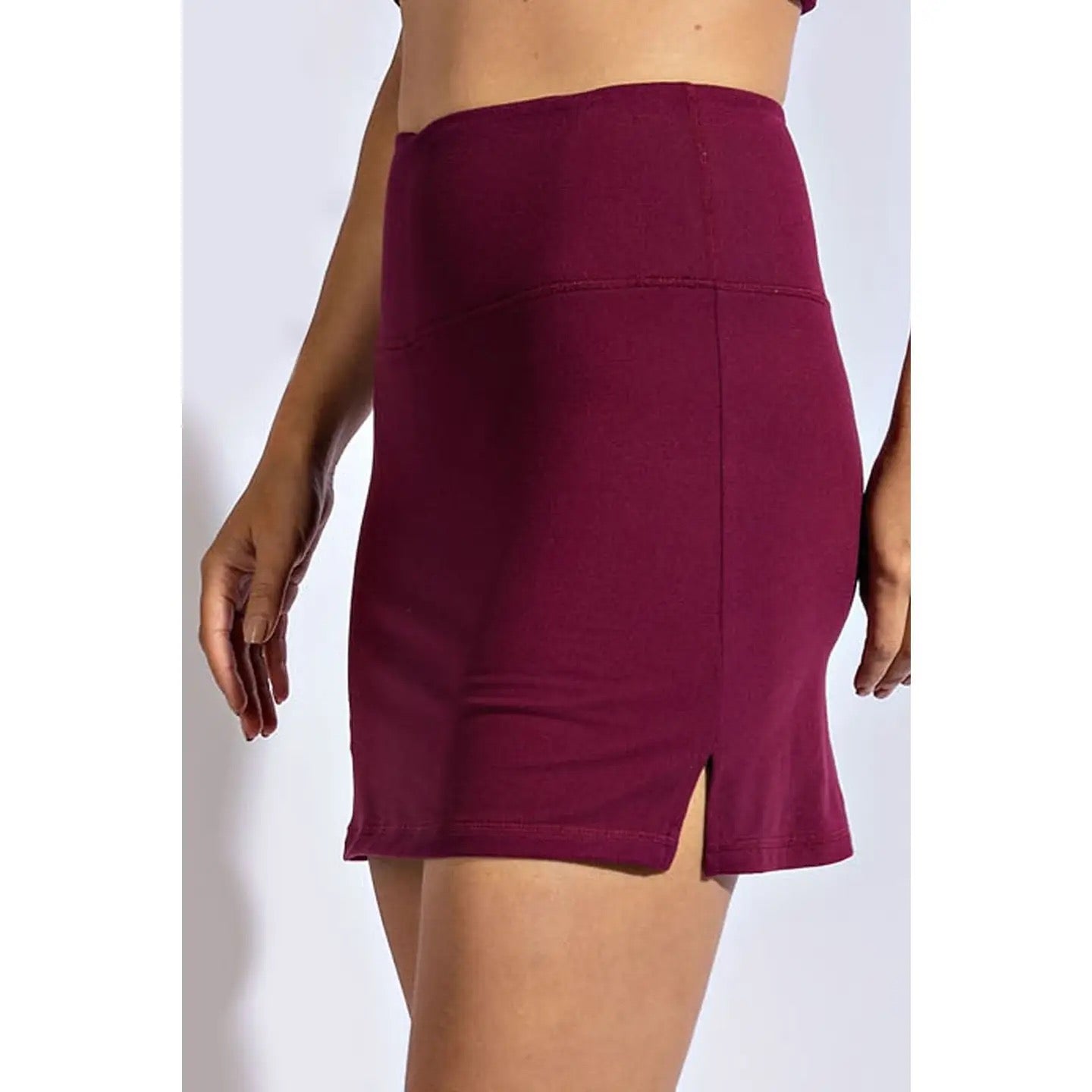 Burgundy Butter Soft High Waisted Skort