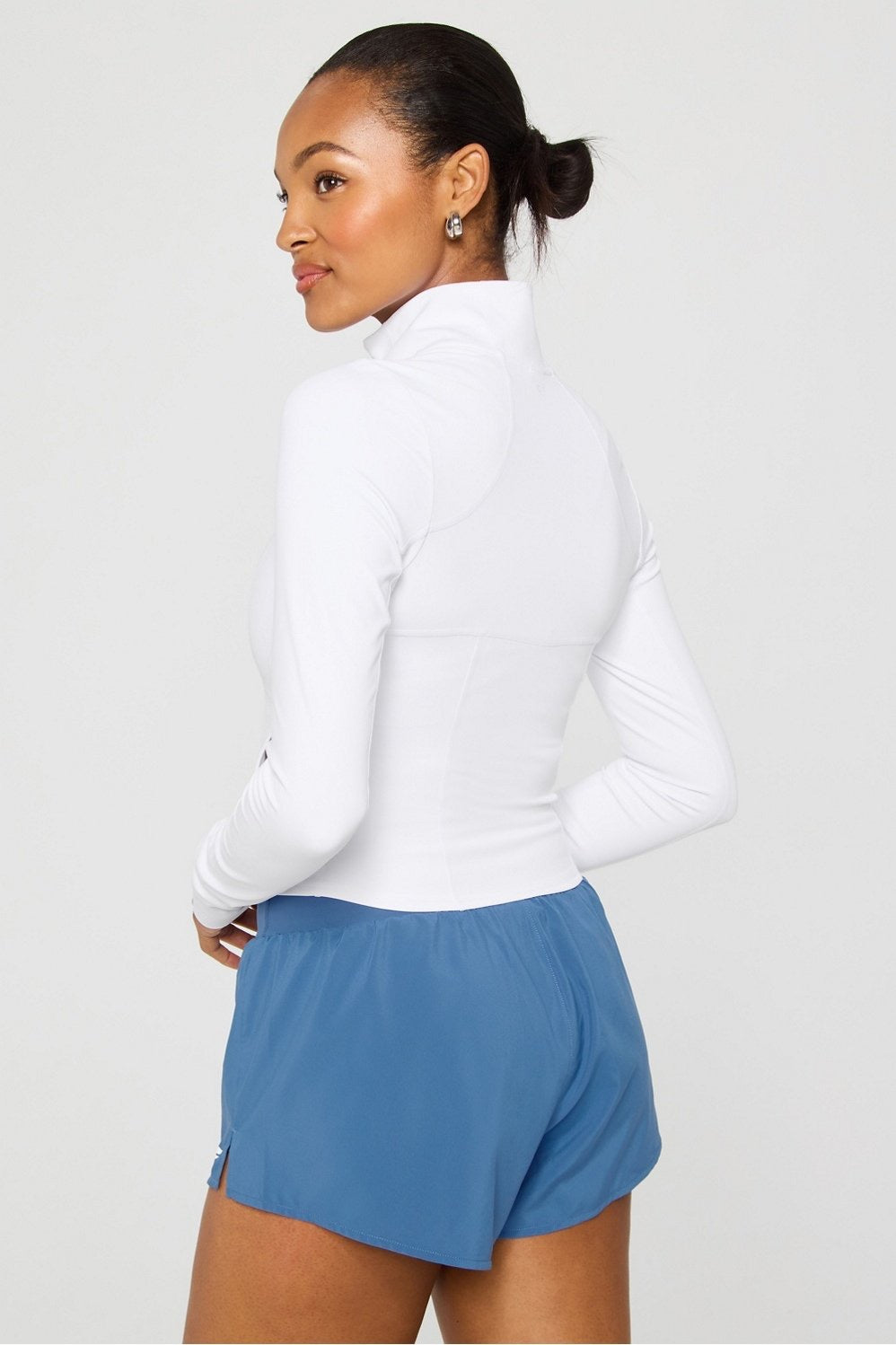 Fabletics Perfect Storm Cropped Train Jacket-White
