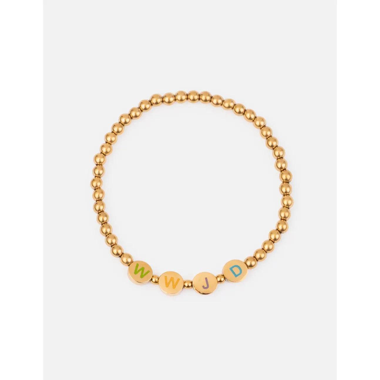 Gold WWJD Letter Bracelet