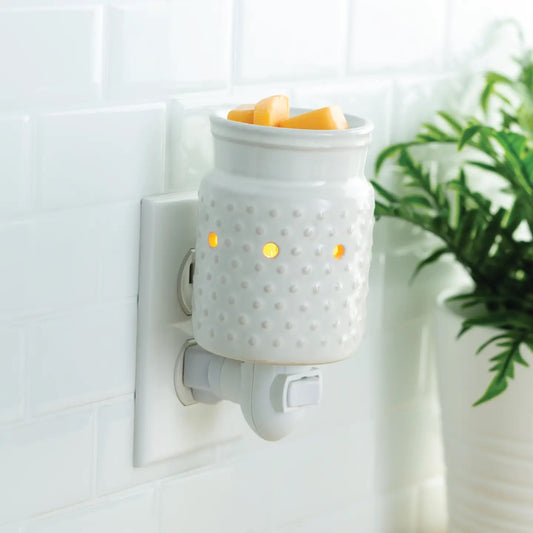 White Hobnail Pluggable Fragrance Warmer