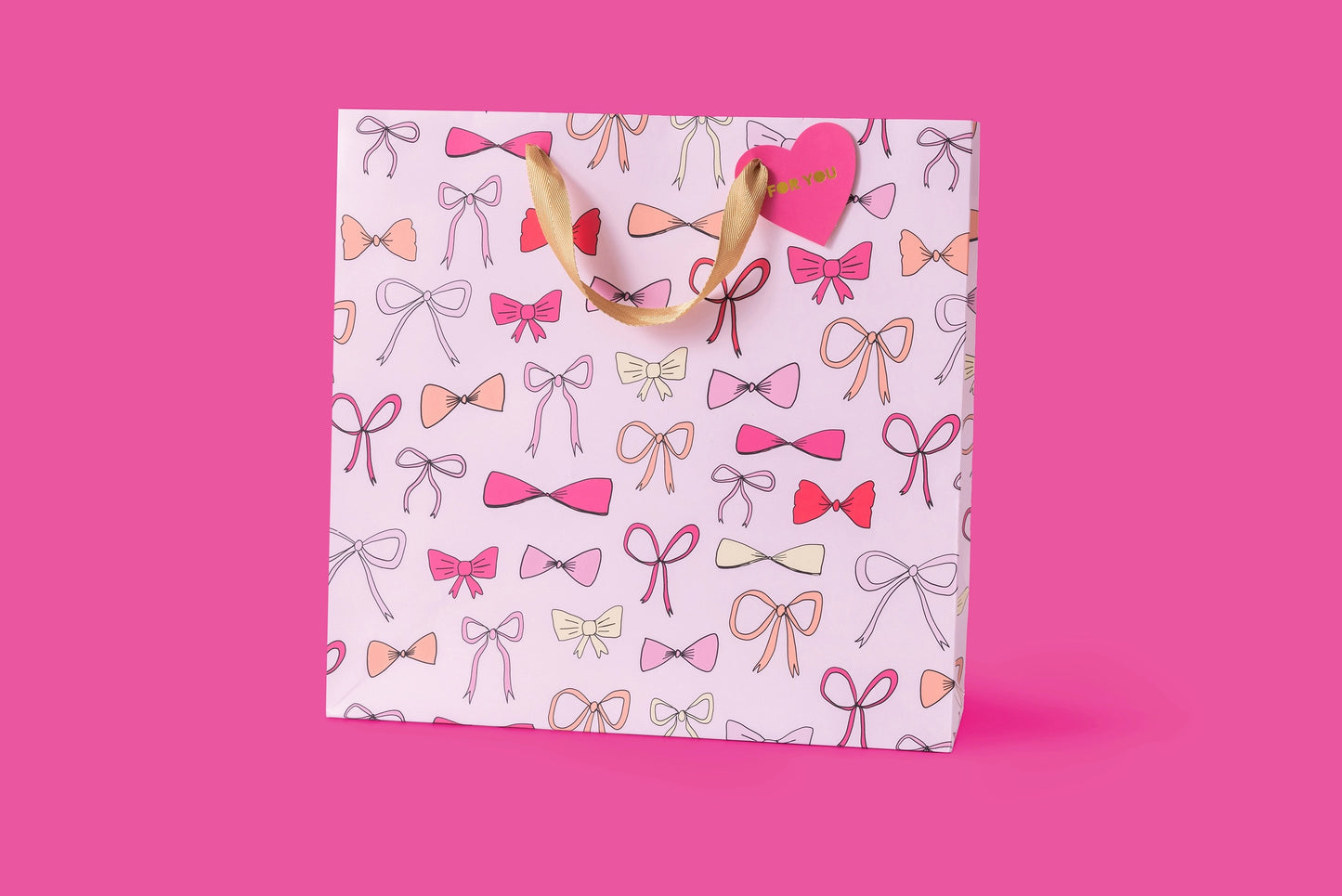 Assorted Bows Pink Gift Bag