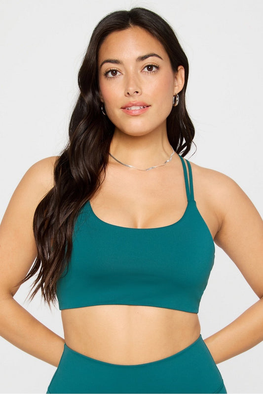 Fabletics Principal Low Impact Bra-Green Abyss