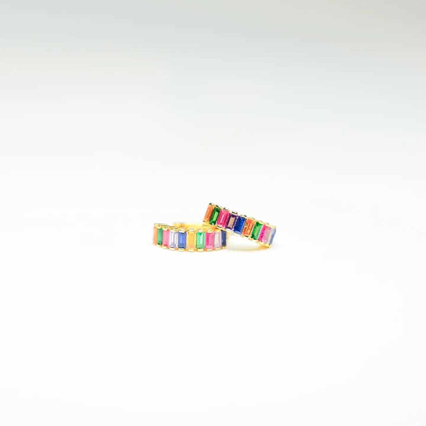 Rainbow Huggie Earrings