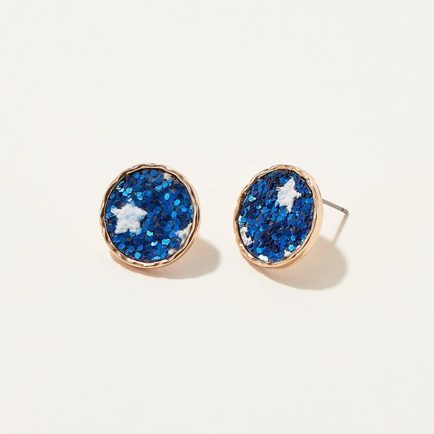 America Glitter Stud Earrings 3 pair