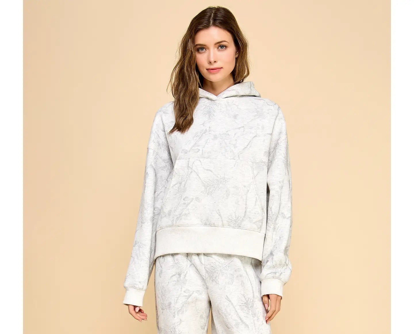 Grey Camo Loose Fit Hoodie
