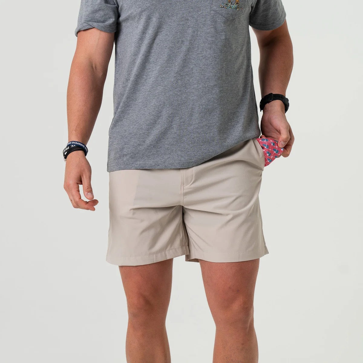 Burlebo Everyday Short - Light Khaki - American Flag Pocket $ 56.00