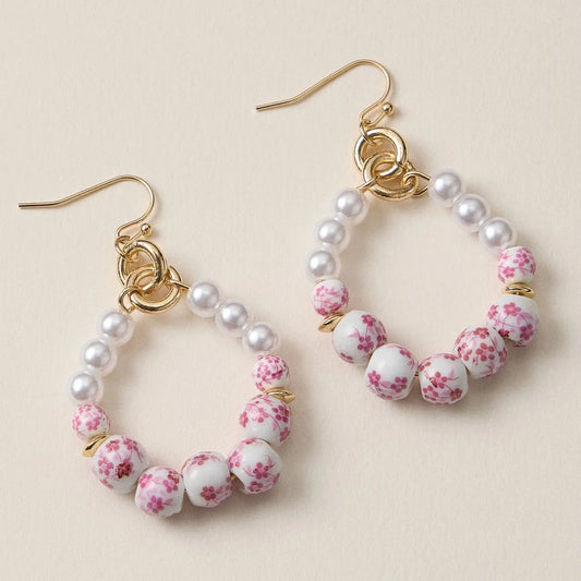 Floral Hoop Earrings