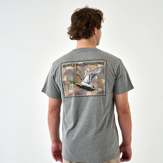 Burlebo Mallard Duck Stamp Heather Grey Tee
