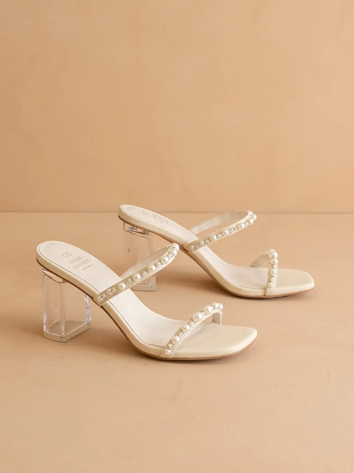 Strappy Pearl Block Heel