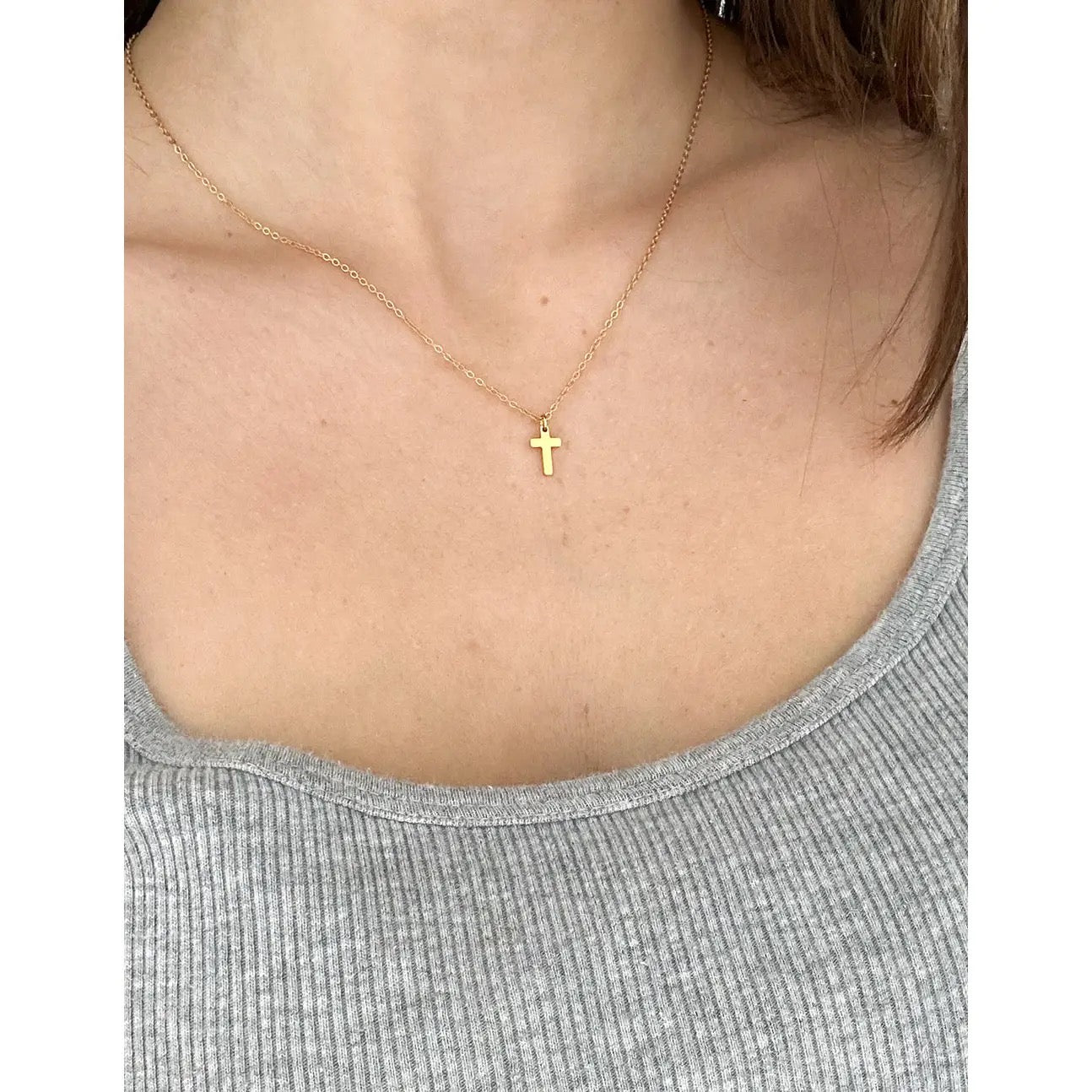 Dainty Gold Cross Necklace