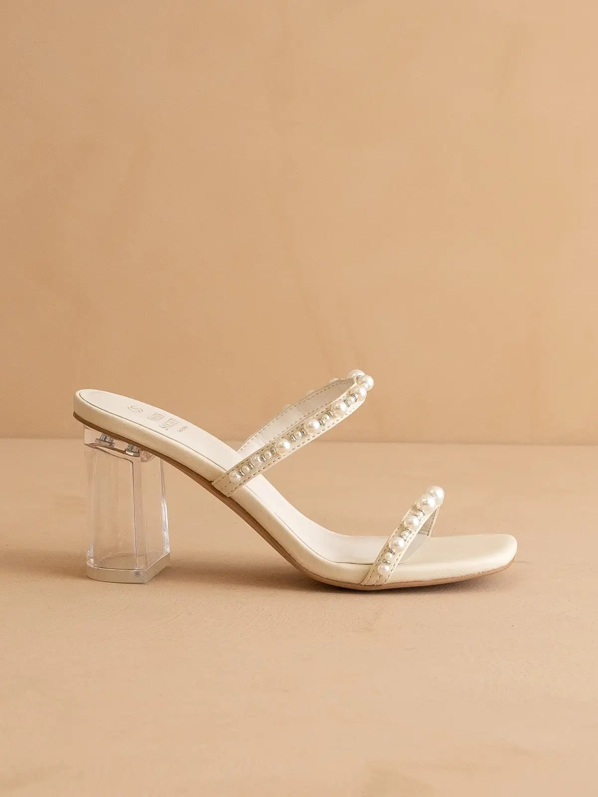 Strappy Pearl Block Heel