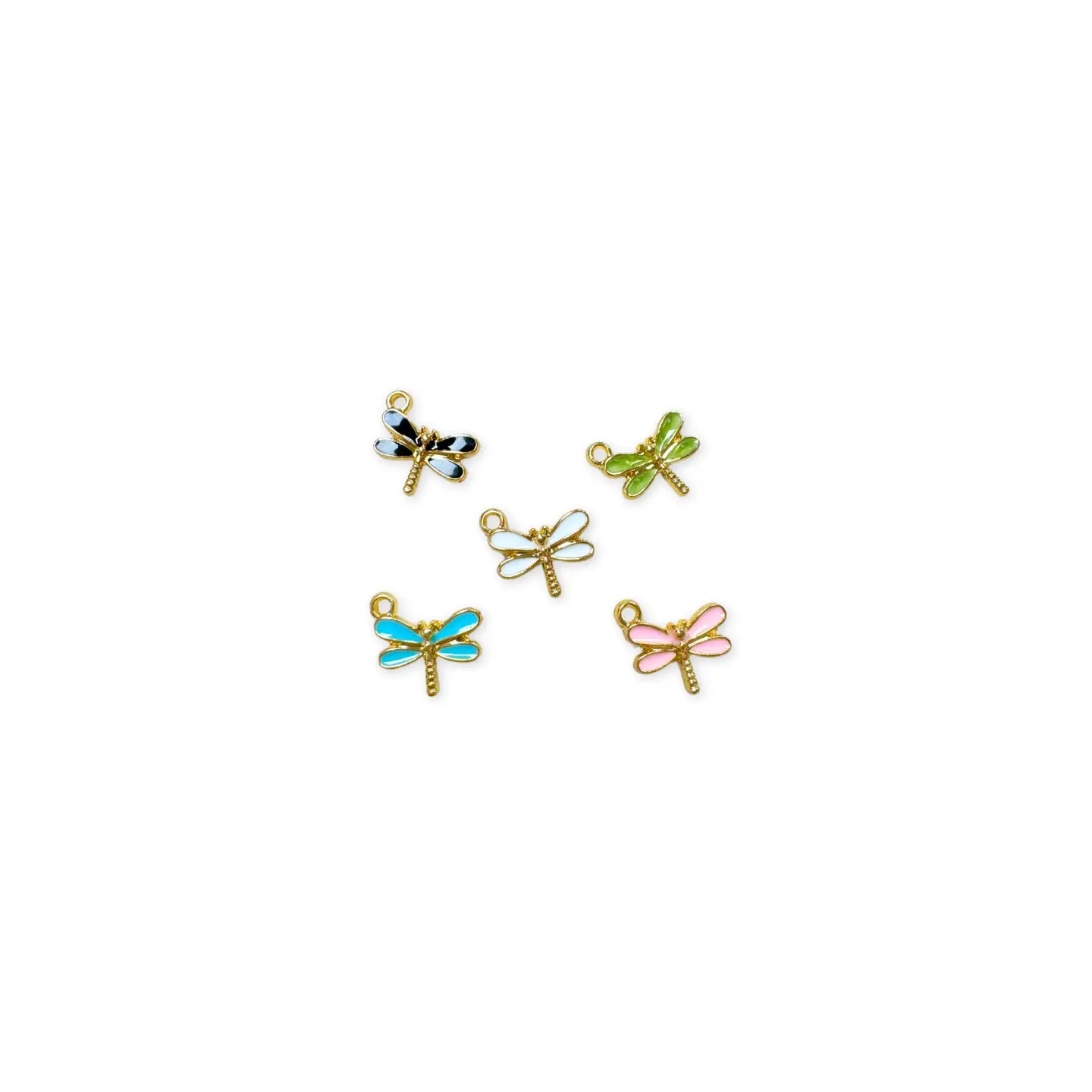 Gold Enamel Dragonfly Charm