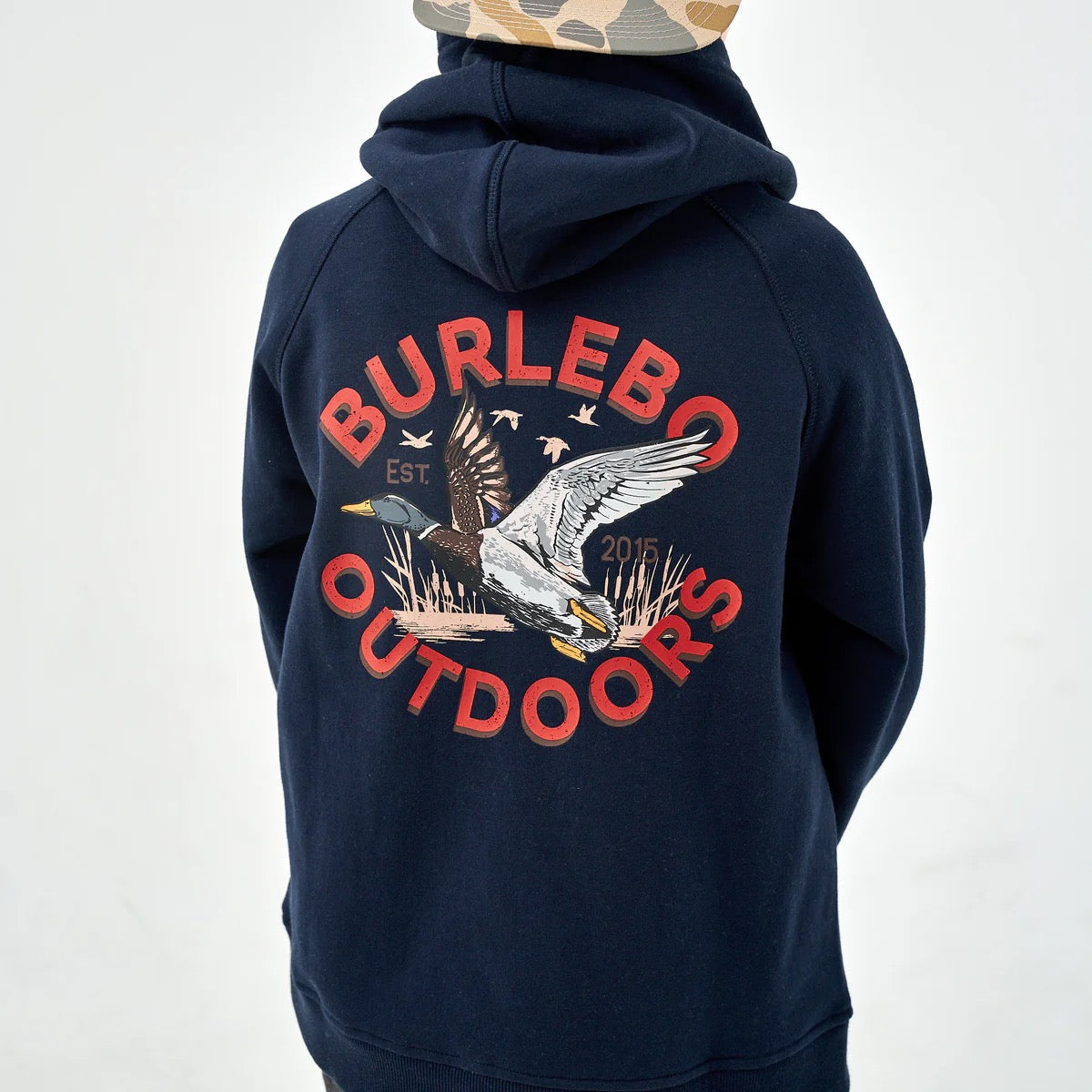 Burlebo Youth Navy Old School Duck Hunt Fleece Hoodie