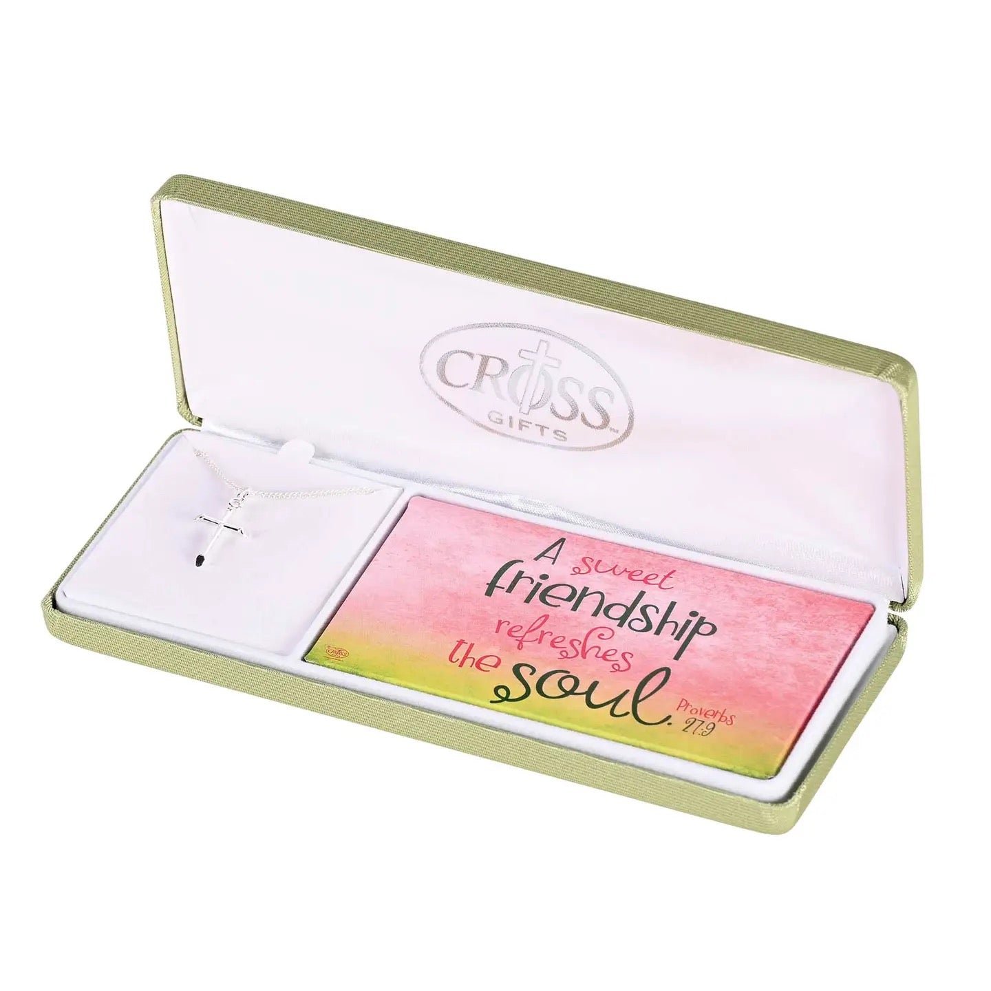 A Sweet Friendship Cross Necklace with Box