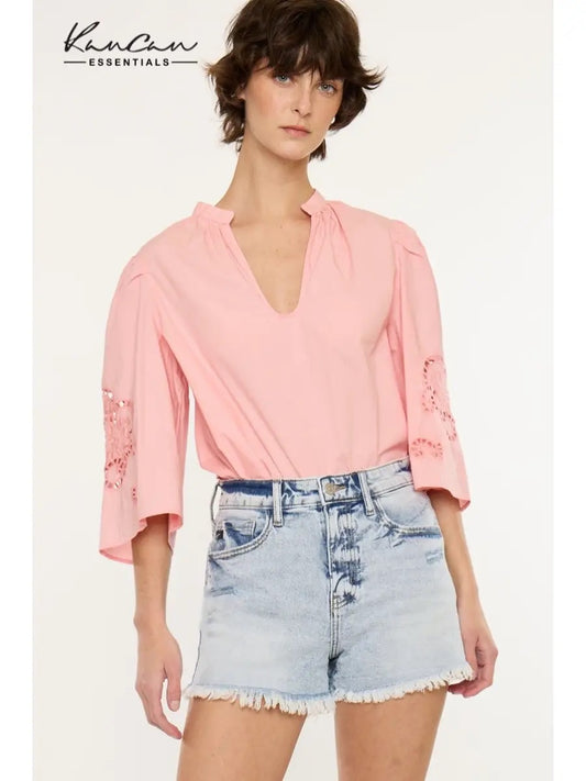 Kan Can Gravity High Rise Mom Jean Shorts