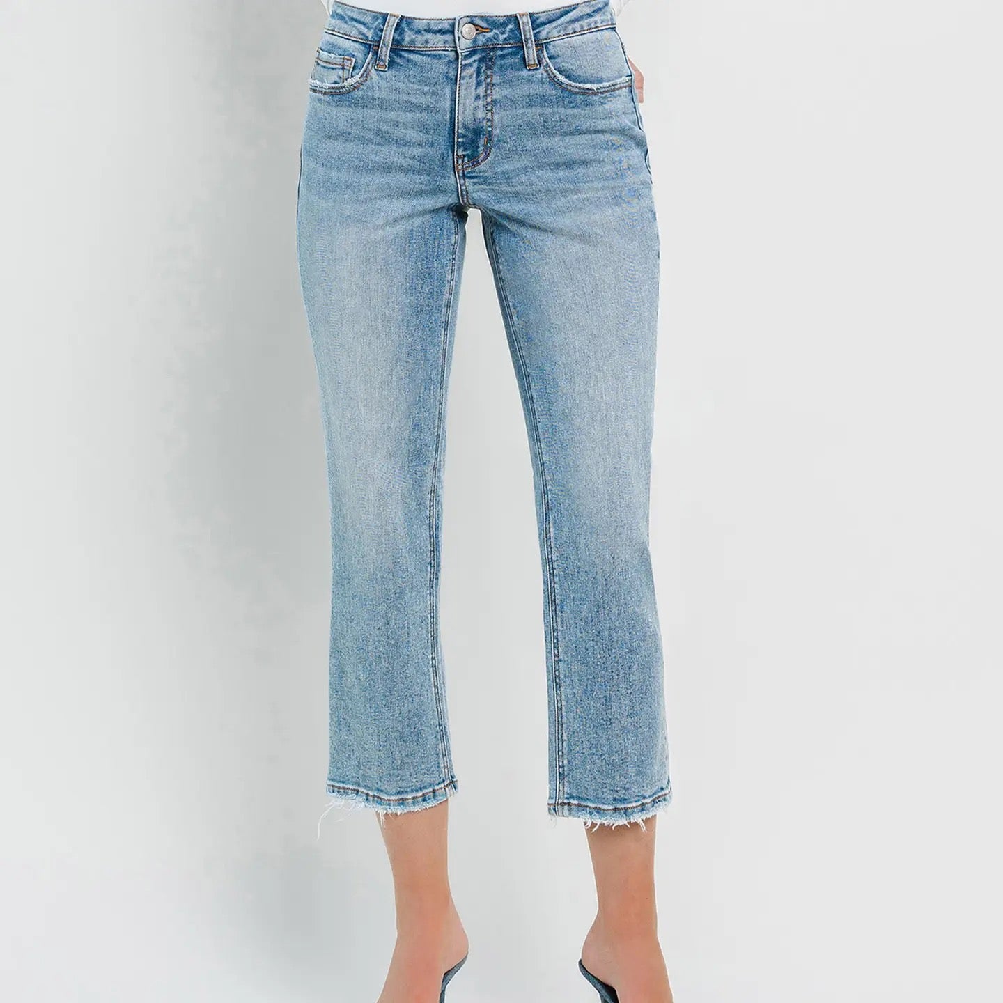 Lovervet High Rise Crop Regular Straight Jeans