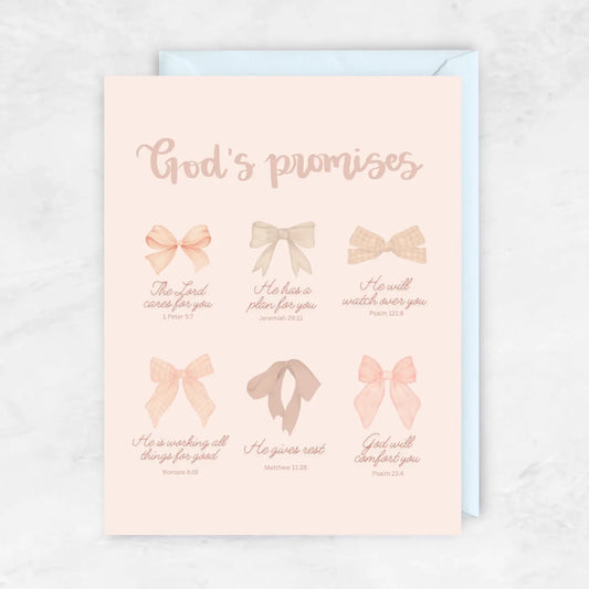 God's Promises (bows) Greeting Card