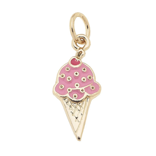 Pink Ice Cream Cone Charm