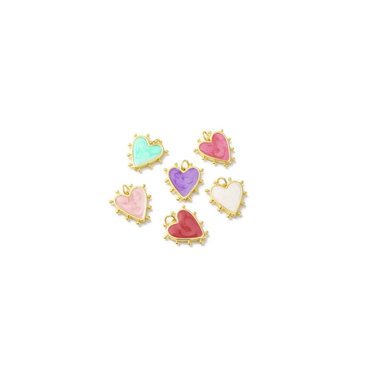 Gold Studded Heart Charm Assorted