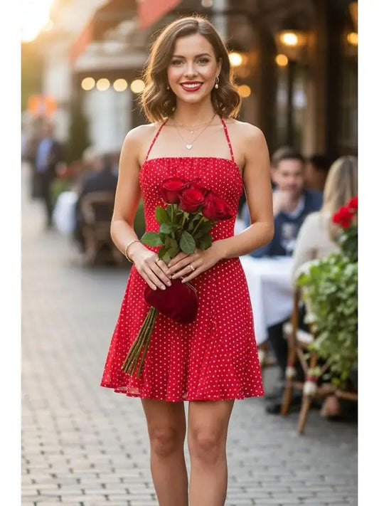 Polka Dot Halter Dress