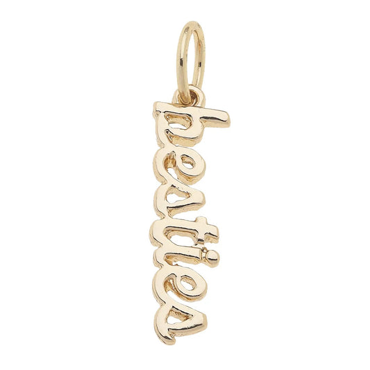 Besties Cursive Script Charm Gold