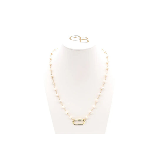 Gold Beth Charm Necklace with Piper Carabiner *16in*