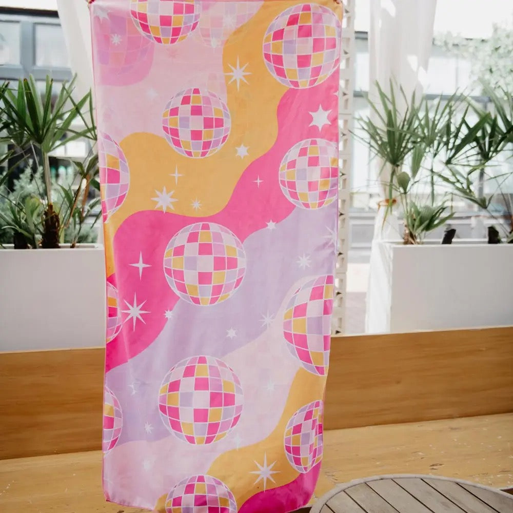 Let's Go Girls Disco Reversible  Beach Towel