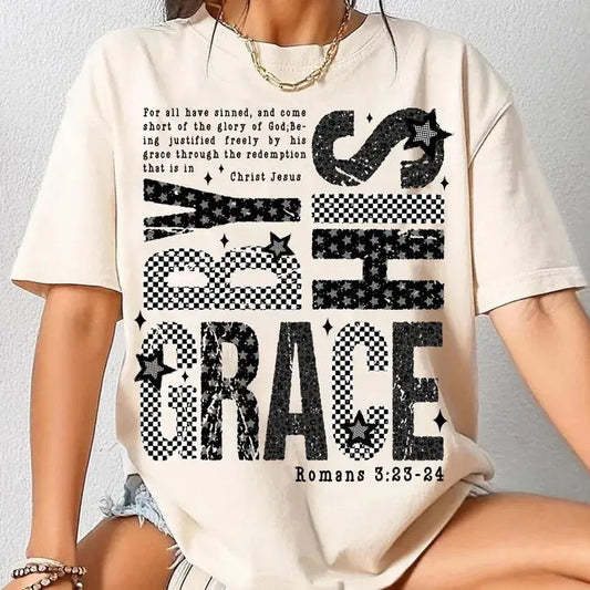 By His Grace Blk/Crm Tee