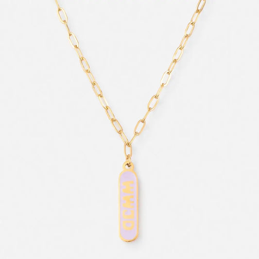 Purple Enamel WWJD Necklace