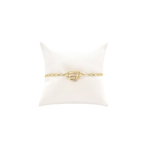 Gold Christie Charm Bracelet with Small Gabi Carabiner