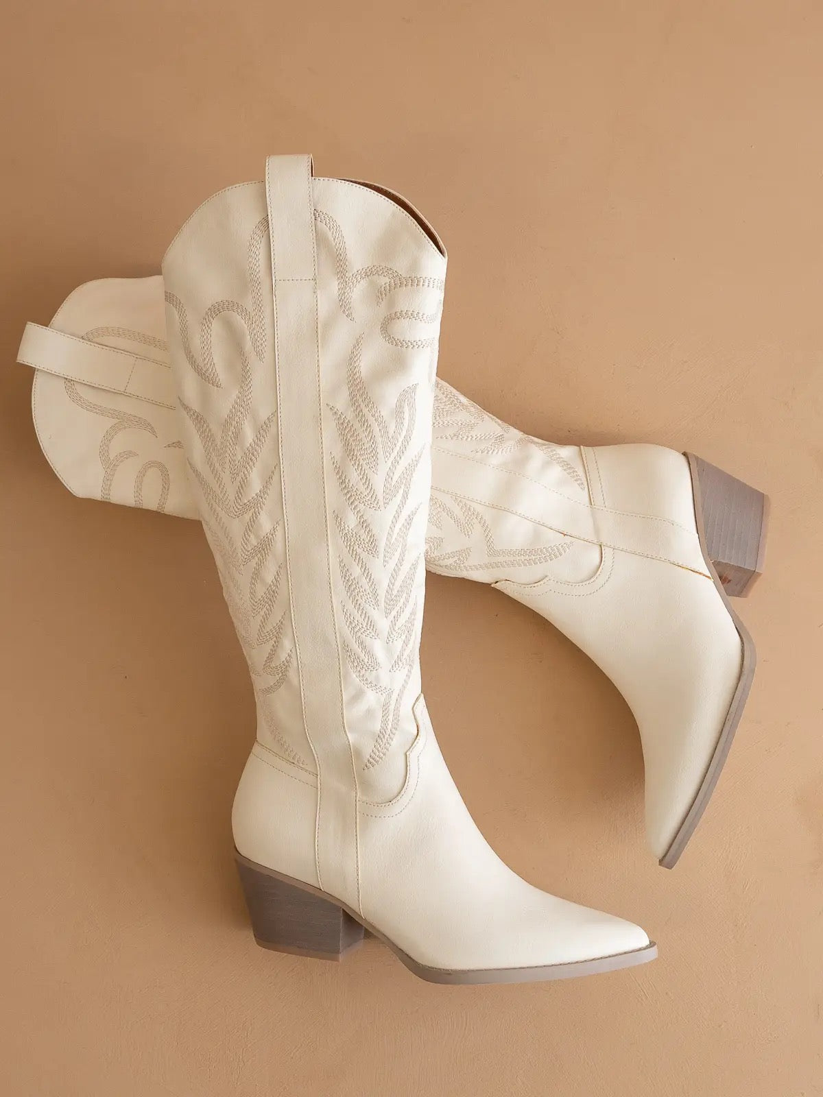 Samara White Embroidered Western Tall Boot