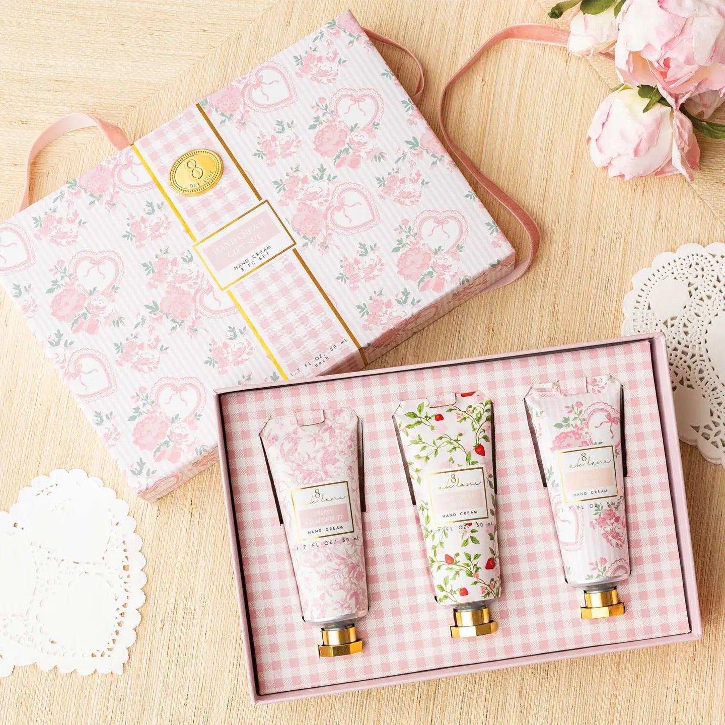 8 Oak Lane 3 Piece Hand Cream Set-Pink