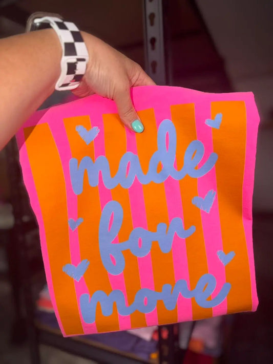 Made for More Comfort Colors Tee | Pink Orange Stripes
