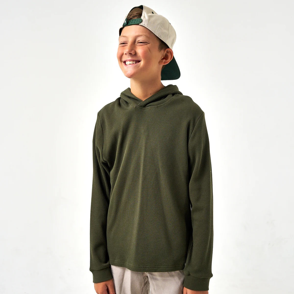 Burlebo Youth Mallard Green Thermal Hoodie