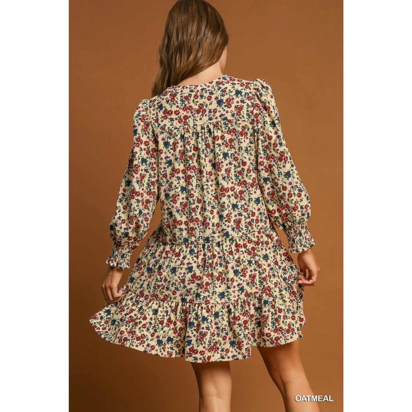 Floral V Neck Dress