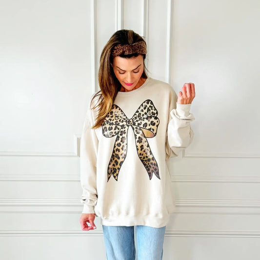 Leopard Bow Sweatshirt