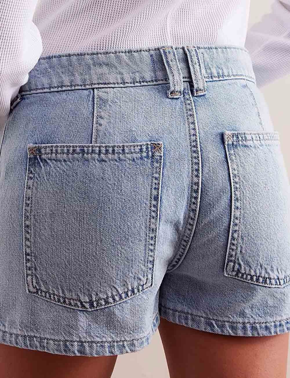 Light Blue Denim Pocket Shorts