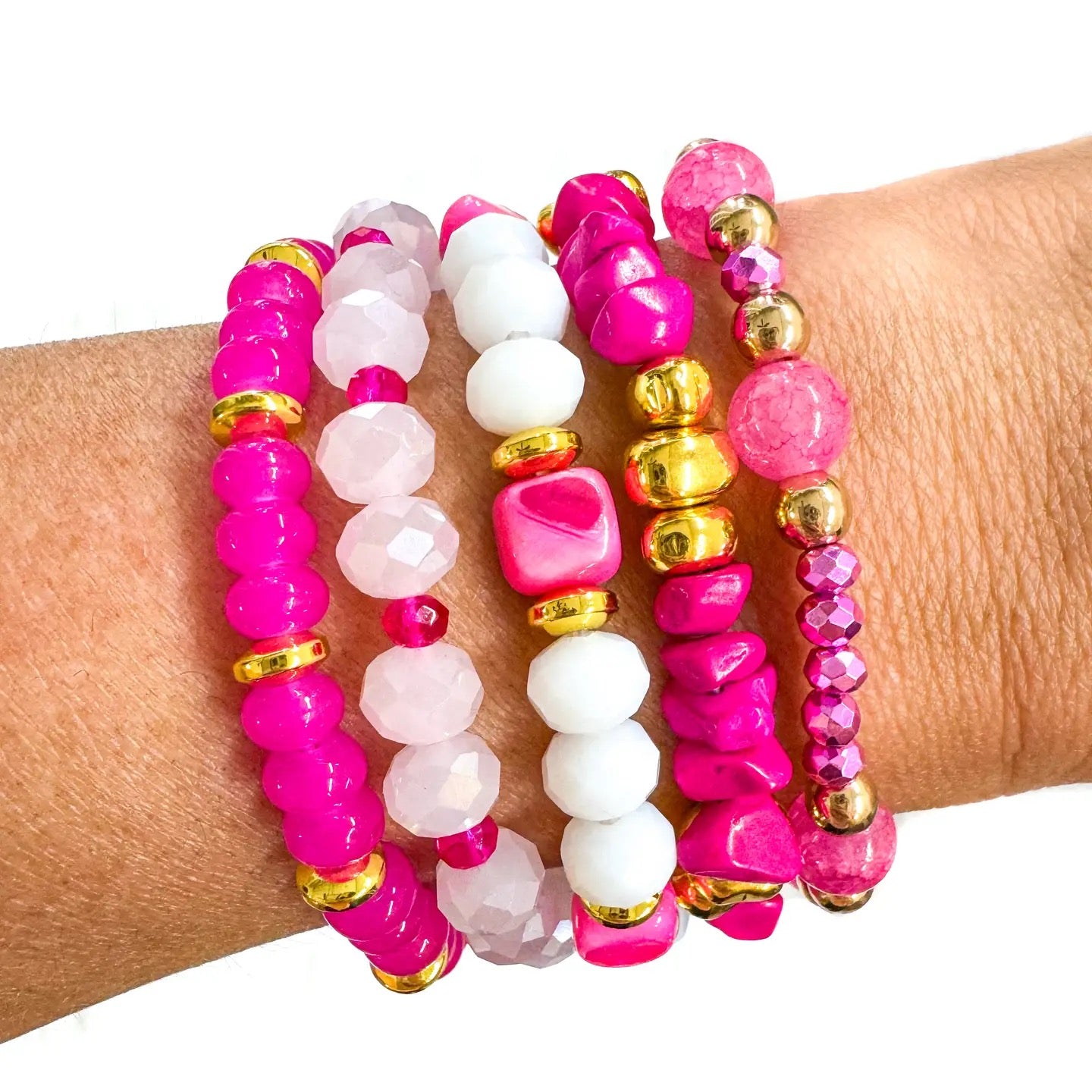 Hot Pink Bracelet Stack