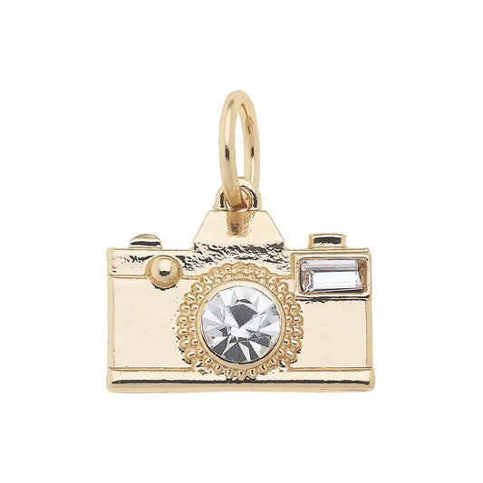 Gold Rhinestone Camera Charm