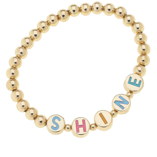 SHINE Gold Bead Stretch Bracelet