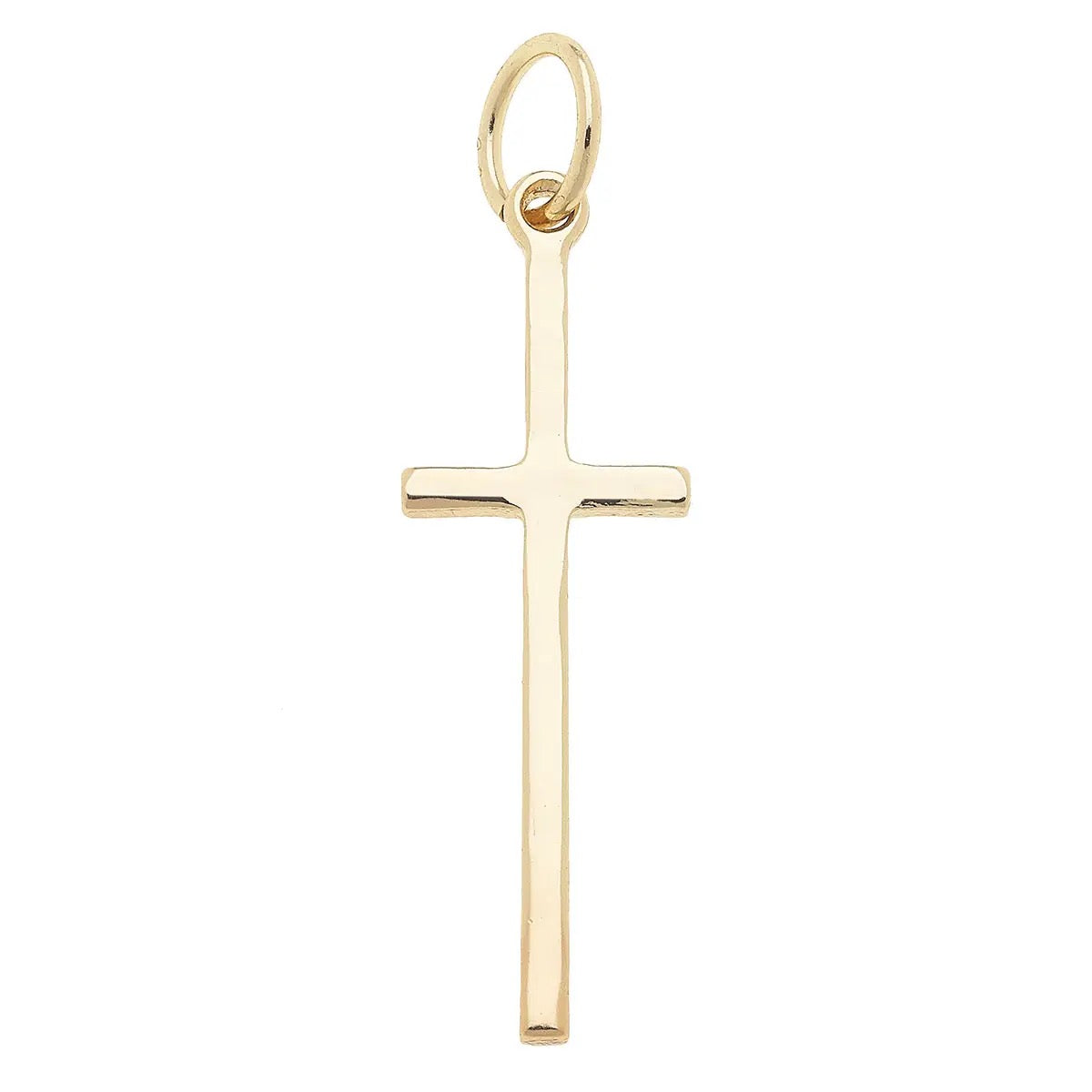 Skinny Cross Charm Gold