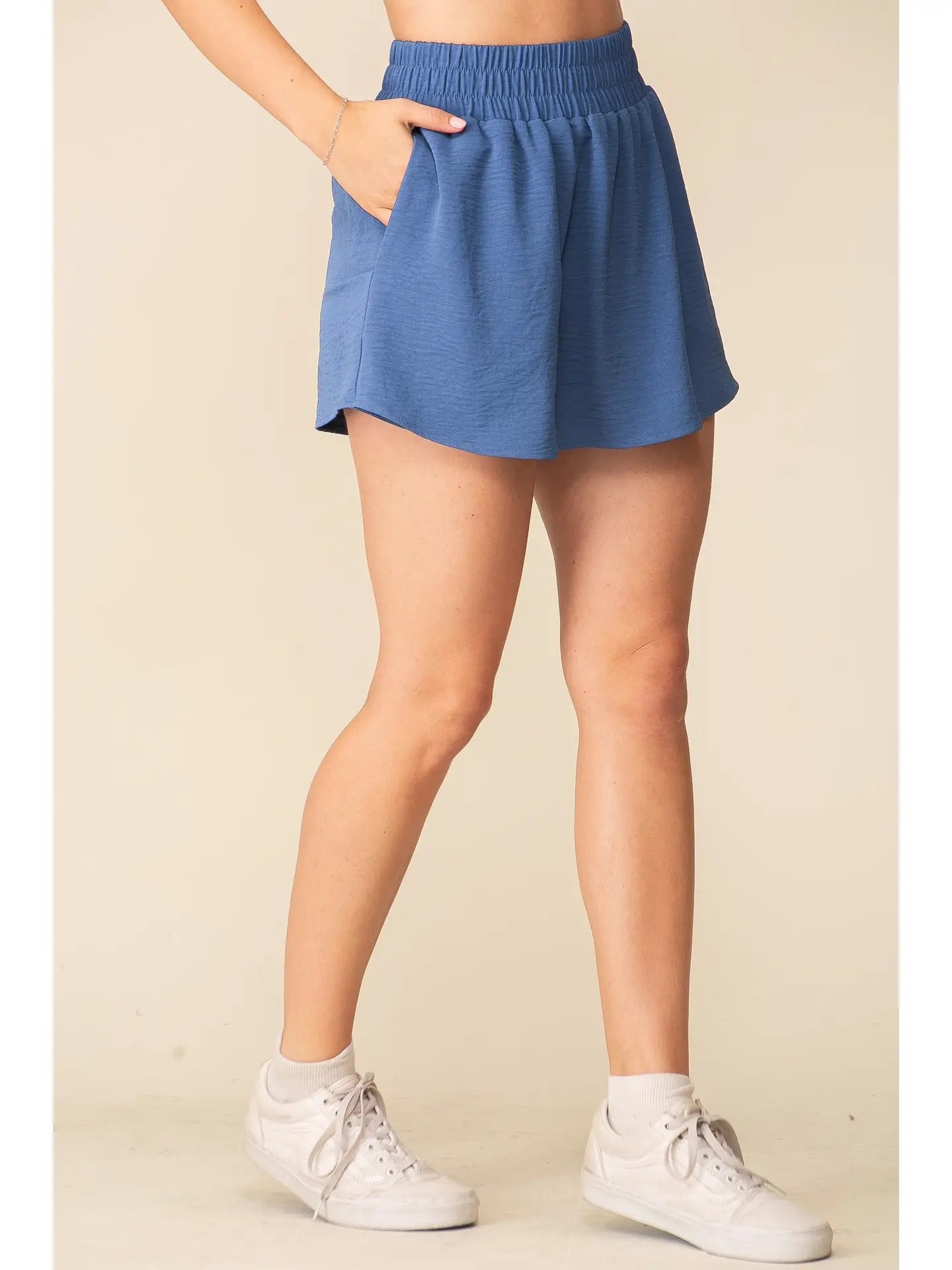 Smocked High Waisted Airflow Skort - 3 Color Variants
